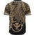 Hawaii Kanaka Maoli Polynesian Baseball Shirt - Tribal Wave Tattoo Gold - Polynesian Pride