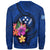 Kosrae Polynesian Custom Personalised Sweater - Floral With Seal Blue - Polynesian Pride