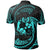 Tonga Polynesian Custom Polo Shirt Neon Blue Tribal Wave - Polynesian Pride