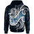 American Samoa Polynesian Zip up Hoodie Ocean Style Unisex Blue - Polynesian Pride