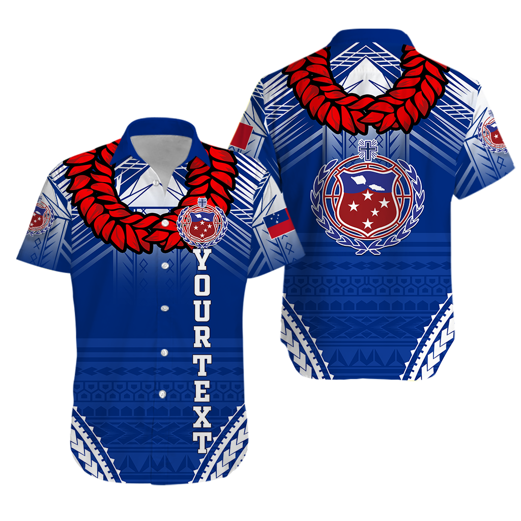 (Custom Personalised) Toa Samoa Rugby Ula Fala Art Hawaiian Shirt - LT12 Unisex Blue - Polynesian Pride