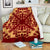 Hawaii Pattern Red Premium Blanket White - Polynesian Pride