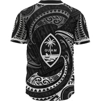 Guam Polynesian Custom Personalised Baseball Shirt - White Tribal Wave - Polynesian Pride