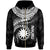 Nauru Polynesian Zip up Hoodie Nauru Waves (White) Unisex White - Polynesian Pride