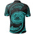 American Samoa Polynesian Custom Polo Shirt Neon Blue Tribal Wave - Polynesian Pride