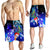 Tonga Custom Personalised Men's Shorts - Humpback Whale with Tropical Flowers (Blue) - Polynesian Pride