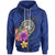 American Samoa Polynesian Zip up Hoodie Floral With Seal Blue Unisex Blue - Polynesian Pride