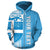 Fiji Polynesian Tapa Custom Zip up Hoodie Blue Line - Polynesian Pride