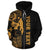 Tonga Polynesian Custom Zip up Hoodie Yellow Line - Polynesian Pride