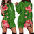 Hawaii Tropical Flowers Polynesian - Hawaiian Women's Hoodie Dress - Curtis Style Green - Polynesian Pride