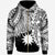 Nauru Polynesian Custom Zip up Hoodie Tribal Wave Tattoo White Unisex White - Polynesian Pride