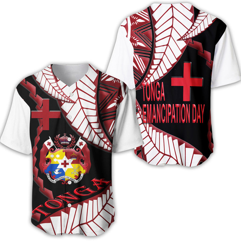 Tonga Emancipation Day Baseball Jersey Kupesi Pattern No.3 LT9 6XL - Polynesian Pride
