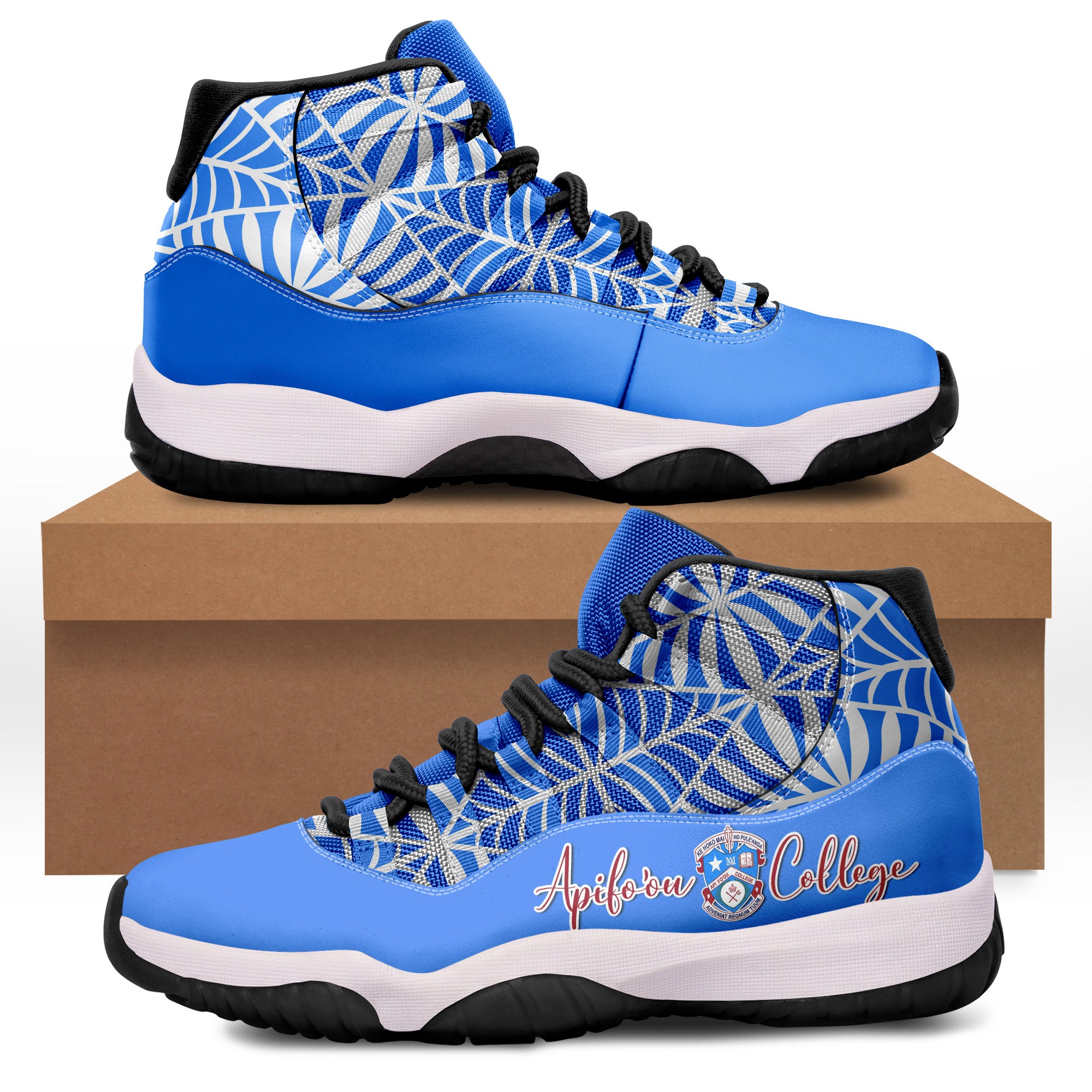 Tonga Apifo'ou College Sneaker J.11 Style No.2 LT6 Blue - Polynesian Pride