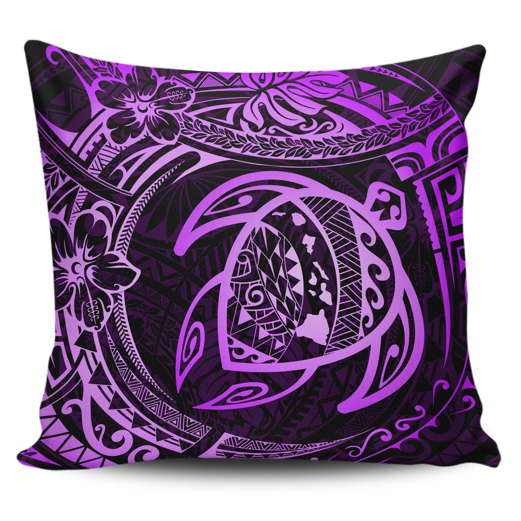 Hawaiian Turtle Polynesian Purple Pillow Covers One Size Purple - Polynesian Pride