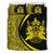 Hawaiian Tiki Polynesian Bedding Set Circle Style Yellow Black - Polynesian Pride