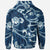 Polynesian Hoodie Flourish Style With Tribal Fabric Blue Color - Polynesian Pride