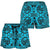 Polynesian Kakau Turtle Blue Women's Short Women Blue - Polynesian Pride