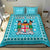 (Custom Personalised) Fiji Bedding Set Pattern - Fijian Tapa Pattern Turquoise LT13 - Polynesian Pride