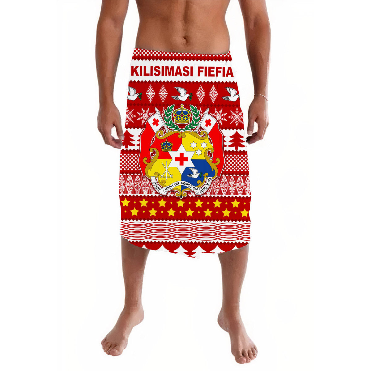 Tonga Kilisimasi Fiefia Lavalava Merry Christmas with Tongan Pattern Ver.02 LT13 Red - Polynesian Pride