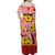 Marquesas Islands Off Shoulder Long Dress Hibiscus and Map Marquesan Red LT13 - Polynesian Pride