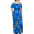 (Custom Personalised) Hawaii Off Shoulder Long Dress Polynesia Blue Hibiscus and Map Mystical LT13 - Polynesian Pride