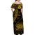 (Custom Personalised) Papua New Guinea Off Shoulder Long Dress Raggiana Birds Of Paradise Gold LT13 - Polynesian Pride