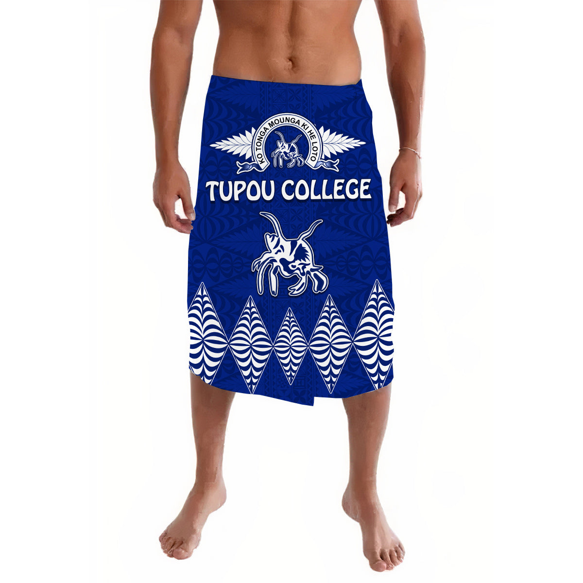 Tupou College Lavalava Always Proud of Old Boys Toloa Ver.02 LT13 Blue - Polynesian Pride