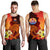 Tahiti Custom Personalised Men Tank Top - Tribal Tuna Fish Orange - Polynesian Pride