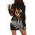 Leo Zodiac Style Maori Hoodie Dress Orange Lion LT13 - Polynesian Pride