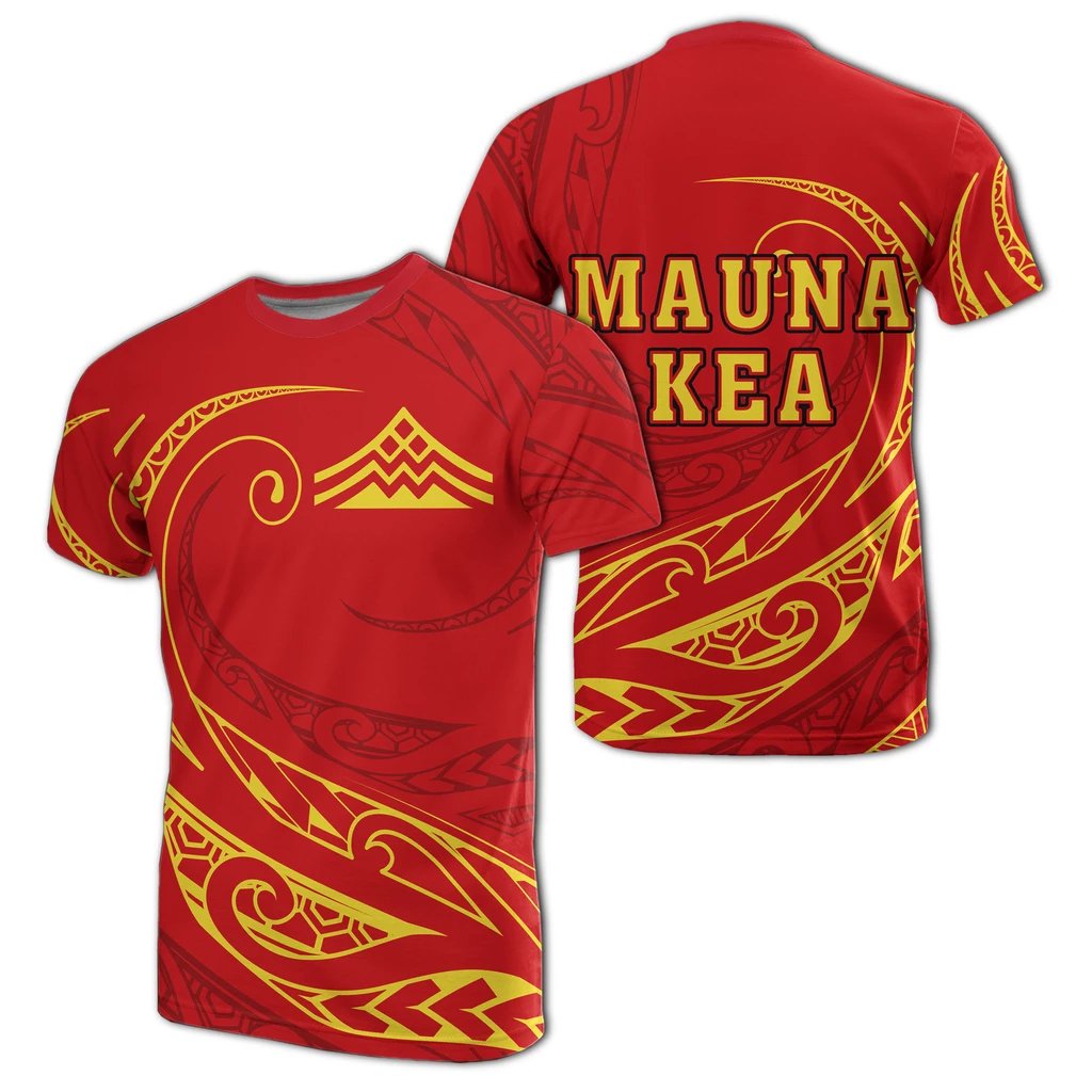 Hawaiian Mauna Kea Polynesian T shirt Frida Style Unisex Red - Polynesian Pride