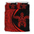 Hawaiian Hibiscus Turtle Polynesian Bedding Set-Circle Style Red Black - Polynesian Pride