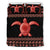 Hawaiian Hibiscus Turtle Polynesian Bedding Sets - Red Version Black - Polynesian Pride