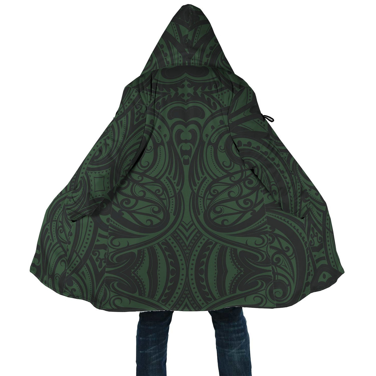 Polynesian All Over Print Cloak 54 Unisex Black - Green - Polynesian Pride