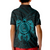 American Samoa Polynesian Polo Shirt Vintage Polynesian Turtle (Turquoise) - Polynesian Pride