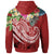 Fiji Polynesian Zip up Hoodie Summer Plumeria (Red) - Polynesian Pride