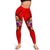 Tahiti Polynesian Women's Leggings - Floral With Seal Red - Polynesian Pride