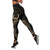 Pohnpei Micronesia Women's Legging - Gold Tribal Wave Black - Polynesian Pride