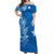 Custom Wallis et Futuna Matching Dress and Hawaiian Shirt Polynesia Blue Sea Turtle and Flowers LT13 - Polynesian Pride