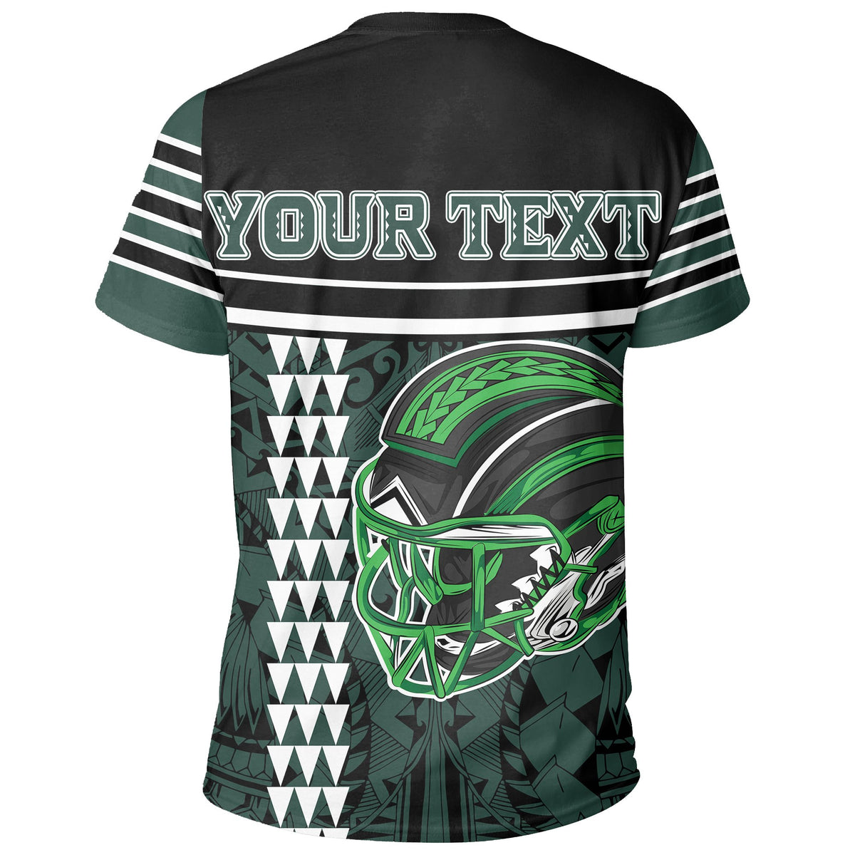 Hawaii Kakau Warrior Polynesian – Custom Football T-Shirt – Rainbow Style - Polynesian Pride