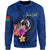 Vanuatu Polynesian Custom Personalised Sweater - Floral With Seal Blue Unisex Blue - Polynesian Pride