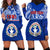 Northern Mariana Islands Hoodie Dress - Polynesian CNMI Coat of Arms LT13 Blue - Polynesian Pride