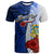 Tuvalu Polynesian Custom T Shirt Coat of Arm With Hibiscus Blue Unisex Blue - Polynesian Pride