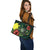 Palau Polynesian Leather Tote Bag - Green Turtle Hibiscus - Polynesian Pride