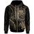 Samoa Custom Zip up Hoodie Gold Turtle Unisex Gold - Polynesian Pride