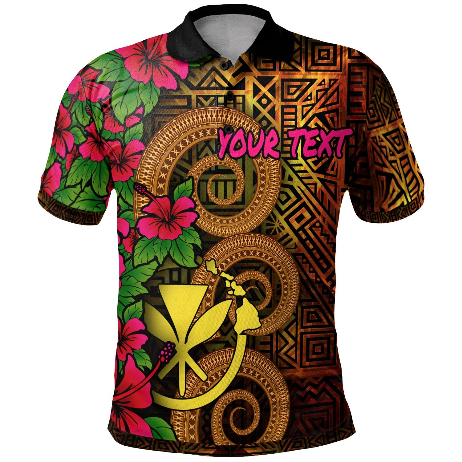 Hawaii Polynesian Custom Polo Shirt Hibiscus Vintage Unisex Orange - Polynesian Pride