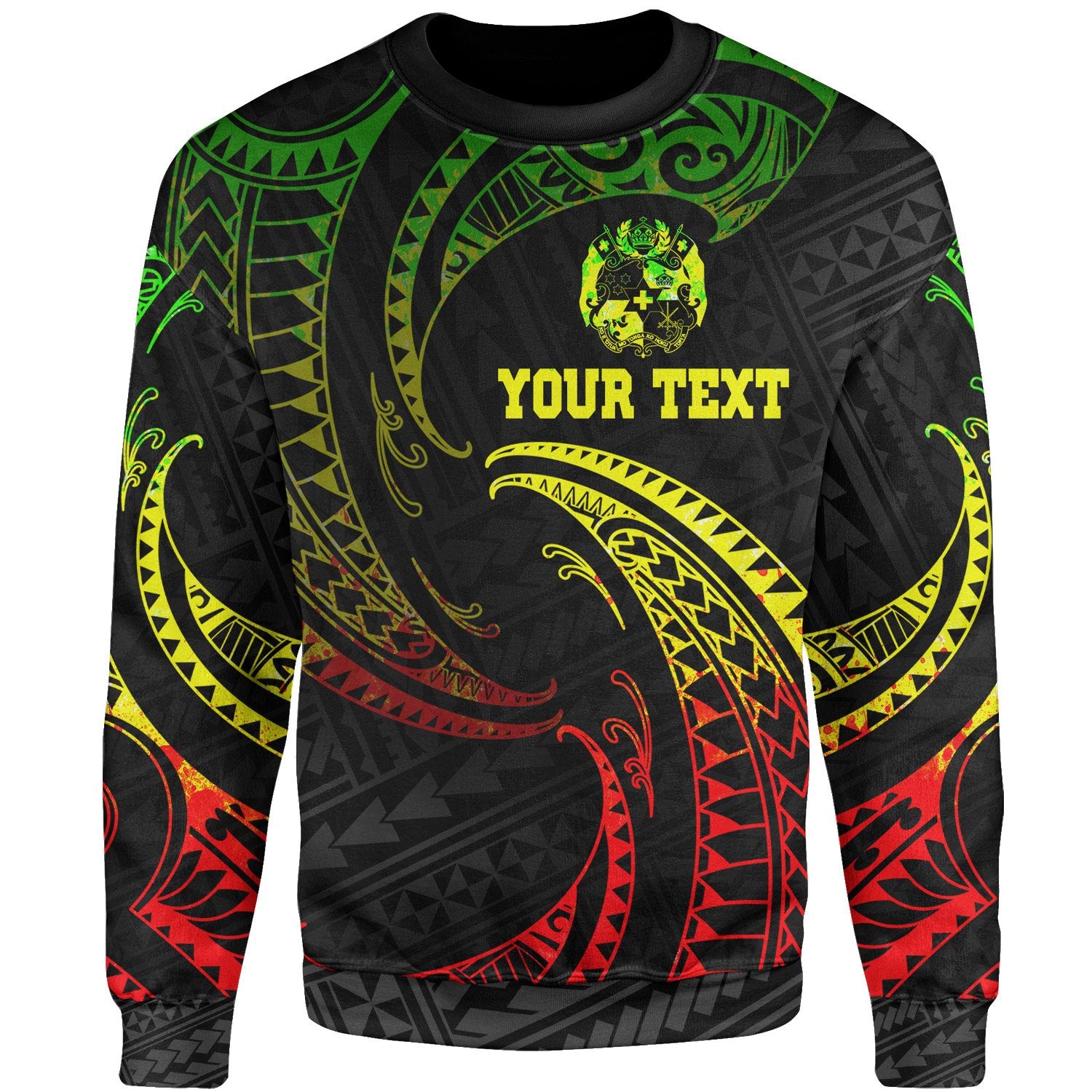 Tonga Polynesian Custom Personalised Sweater - Reggae Tribal Wave Unisex Reggae - Polynesian Pride