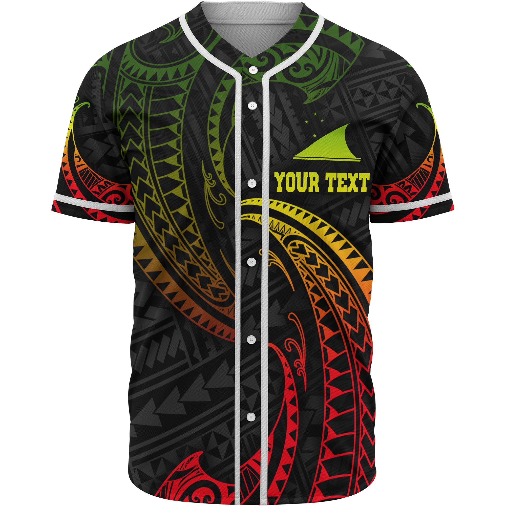 Tokelau Polynesian Custom Personalised Baseball Shirt - Reggae Tribal Wave Unisex Reggae - Polynesian Pride