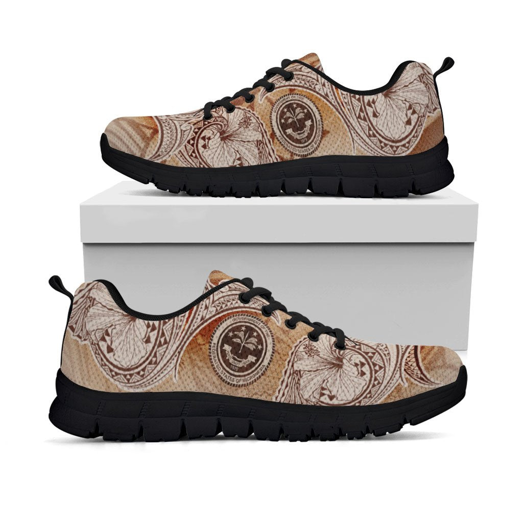 Federated States of Micronesia Sneakers - Hibiscus Flowers Vintage Style - Polynesian Pride