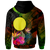 Palau Polynesian Zip up Hoodie Hibiscus and Banana Leaves - Polynesian Pride