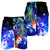 Yap Men's Shorts - Humpback Whale with Tropical Flowers (Blue) - Polynesian Pride